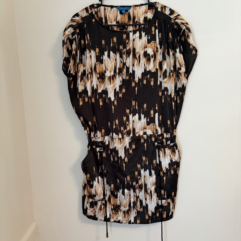 Derek Lam for Design Nation Dress Women Size Small Black Fit Flare Satin Casual